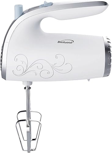 Brentwood Appliances HM-48W Batidora de mano de 5 velocidades, color blanco