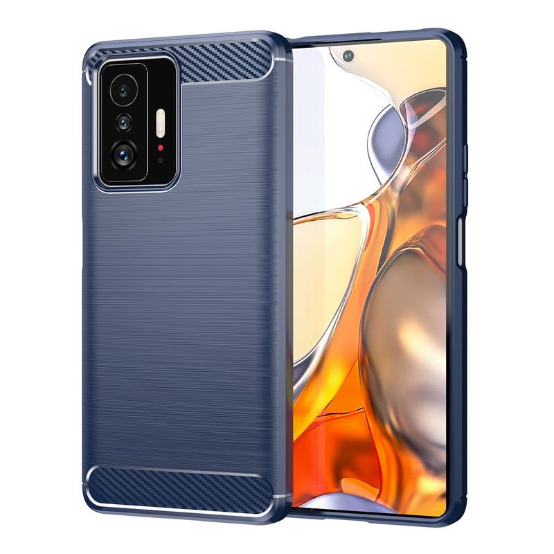 Image of Hybrid Carbon Fiber Back Case for Xiaomi Mi 11T / Mi 11T Pro (Blue)
