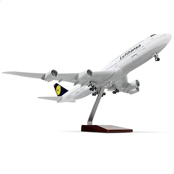 Boeing 747 German Version 1/160 Large Aircraft Model - Full Length 17 Inches Adult Diecast Aircraft Model. with 747 Stand, Perfect for Aviation Enthusiasts as a Gift or Display