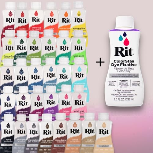 Rit Liquid Dye with ColorStay Fixative Bundle – All in One Kit with Gloves to Reduce Color Bleed (Petal Pink) by Craft County - Used condition - Image 2