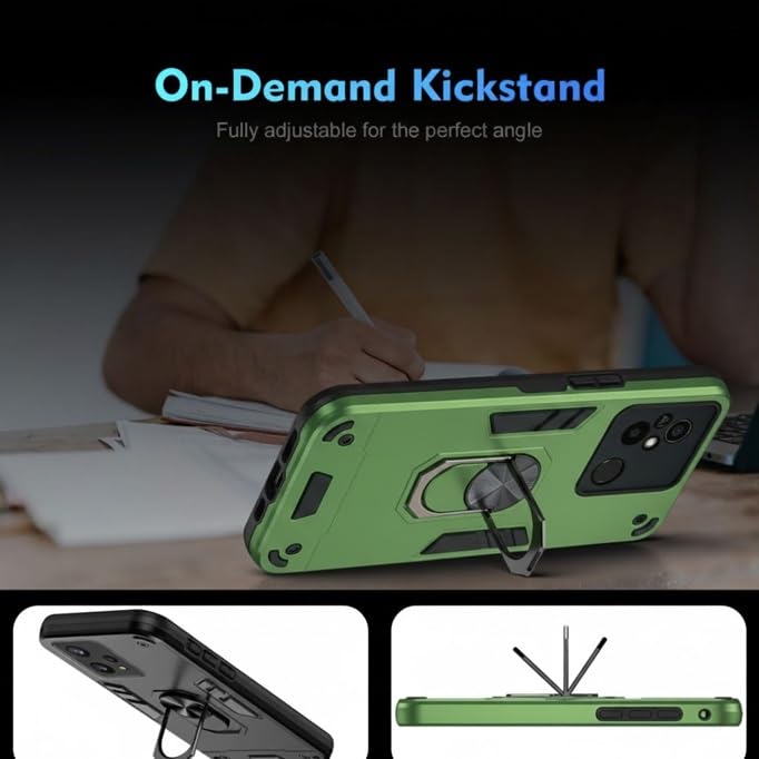 Image of Armor Kickstand Defender Back Cover case Mobile Cover for Poco C55 / Redmi 12C