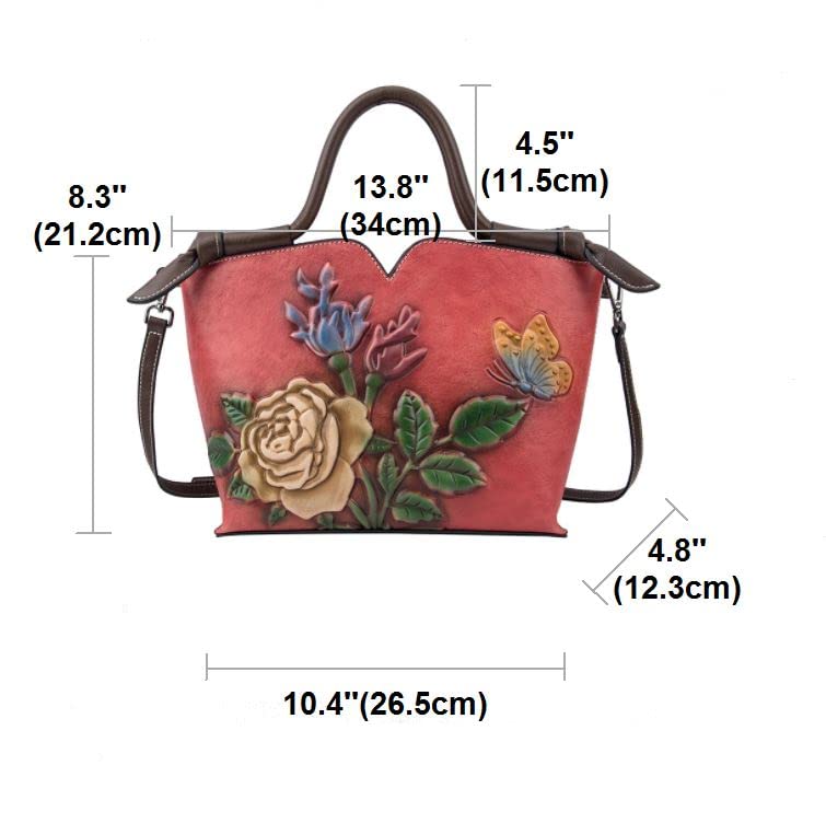 Bolso de cuero para mujer con asa y cierre miniatura 3