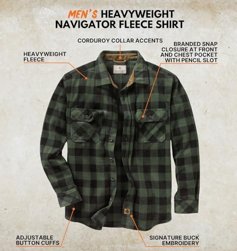 Legendary Whitetails Men's Long Sleeve Fleece Button Up Shirt Casual Fit Thick Heavyweight2
