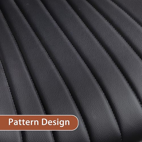 Image of JAMFLY Modern Leather Bar Stools - Swivel & Height-Adjustable Bar Chairs with Footrest, Ergonomic Design for Kitchen Island, Home & Commercial Bar - Set of 2, Black