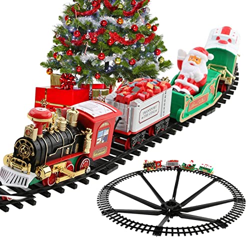 Yuxinkang Ensemble De Train Électrique - Train Toys Train Jouet Électrique avec 8 Voies | Ensembles De Train De Noël pour Tout-Petits pour sous l'arbre, Cadeau De Jouet De Train De Faveur De Fête Cover