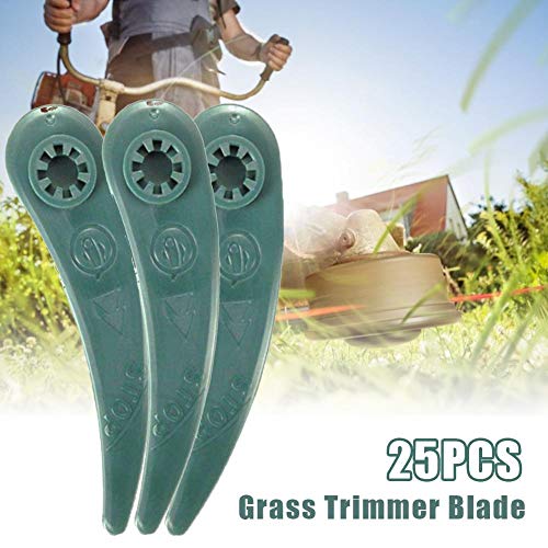 N/C Grass Trimmers,25PCS Plastic Trimmer Replacement Blades, Grass Mower Blade Universal Outdoor Brush Cutter Strimmer Head Blades for Bosch Art 26-18Li Art 23-18 Li Trimmer