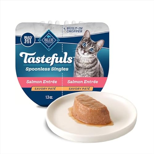 Blue Buffalo Tastefuls Spoonless Singles Salmon Wet Cat Food Pate, 2.6 oz., Case of 10