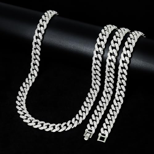 Men's Large CZ Pendant & 12mm Iced Out Cuban Necklace4