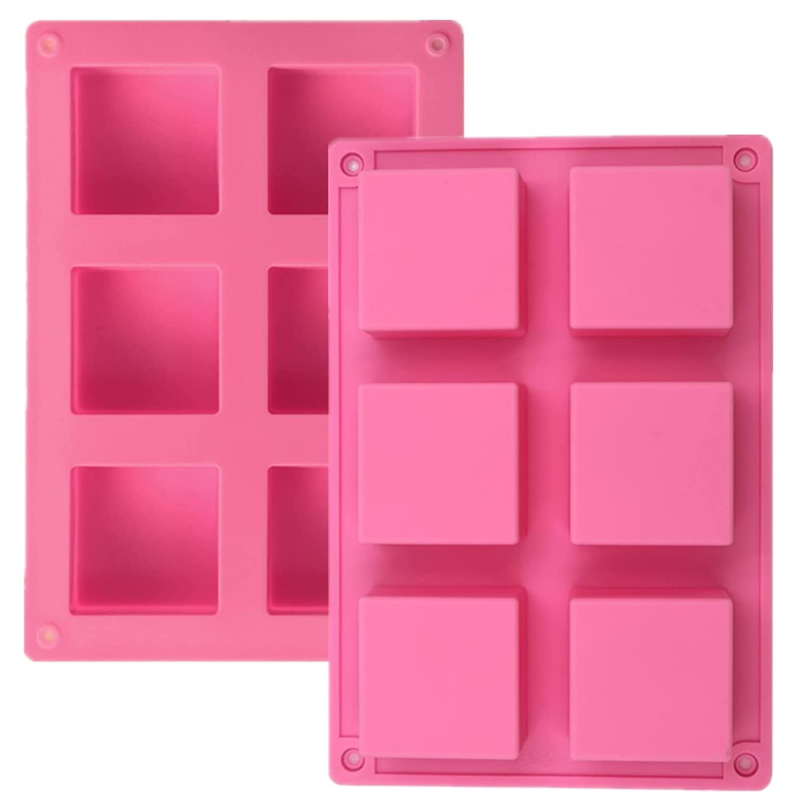 2 Pieces Square Soap Mold Small Silicone Soap Making Tool Multifunction Silicon Cake Mould Square Candy Tray