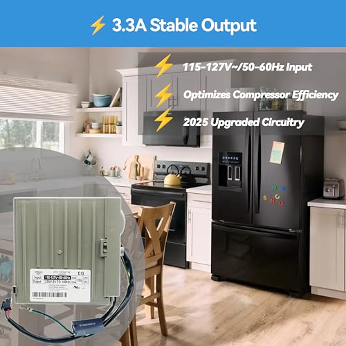Upgraded Refrigerator Inverter Control Board VCC3 1156 M4 F 9B Replaces W10710090, W10154805, W10893917, WR55X10490 for Major Refrigerator Brands, 3.3A Output, Latest Manufacturing, 3 Year Warranty