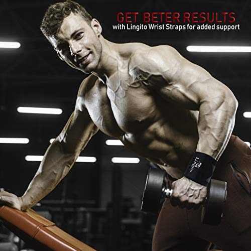 Lingito Wrist Wraps | Professional With Thumb Loops | Wrist Support Braces For Men & Women | Weight Lifting, Powerlifting, Strength Training (Less Stiff) #TOP5