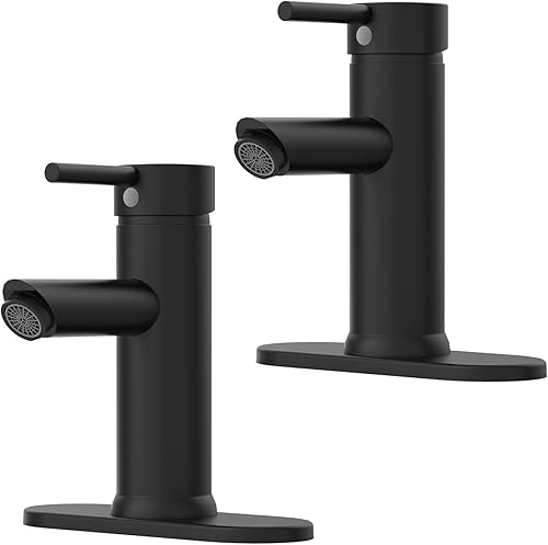 Miniatura 16 de Grifo de lavabo de baño de oro cepillado, grifos de baño de una sola manija, grifo de lavabo de baño con placa de cubierta y drenaje desplegable,