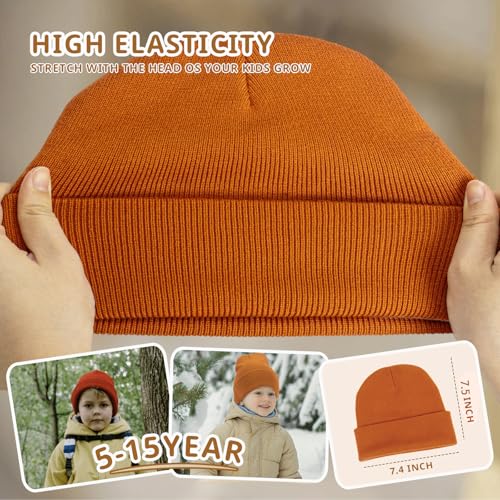 Image of ZOORON Kids Beanie Boys Girls Beanies Children Winter Hats Children Knit Warm Caps Kids Soft Beanie Cap