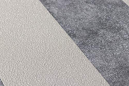 Papier peint intissé rayé beige et noir pour masquer les défauts