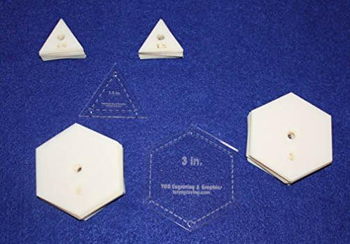Mylar 3 Inch Hexagon & 1.5 Inch Equilateral Triangle 102 Piece Set - Quilting/Sewing Templates