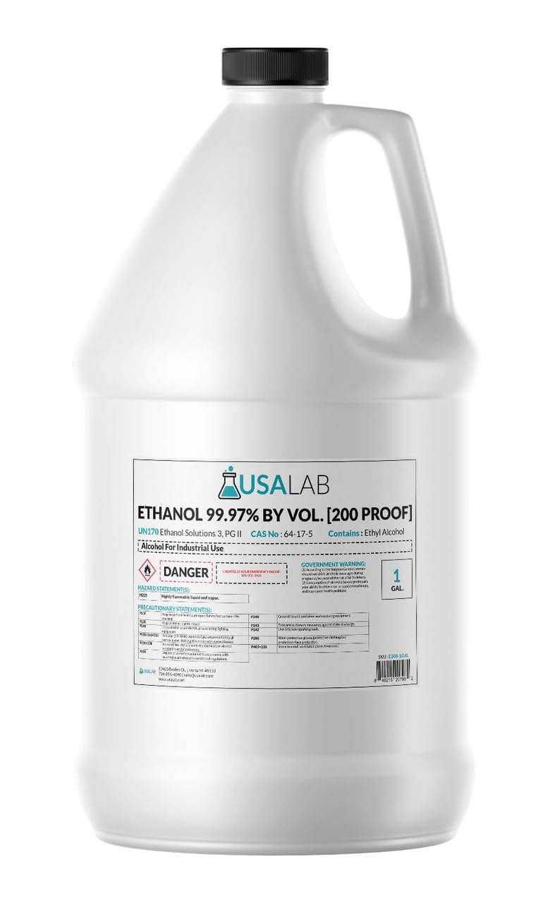 USA Lab 200 Proof Ethanol USP 99.97% - 1Gal, 5Gal, 55Gal, 270Gal - Excise Tax Included - USAlab 4x Quarts (1gal) * No Haz Fee