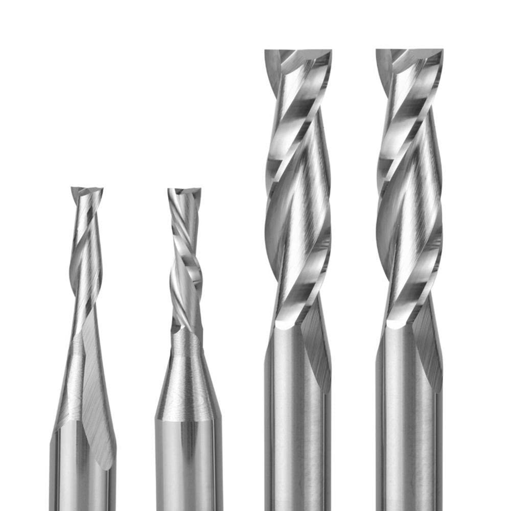 Zweischneidiger Hartmetall-Spiralfräser 3,175 Mm 6,35, CNC-Kompressionsholz-Schaftfräser-Bits 1 Stück(5pcsp-3.175-d6.35-d)
