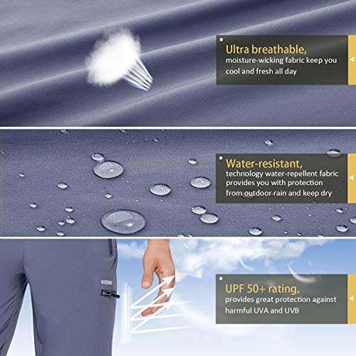 Veobike Mens Outdoor Fishing Pants Lightweight Quick Dry Water Resistant Travel Drift Cargo Pants Zipper Pockets #TOP4