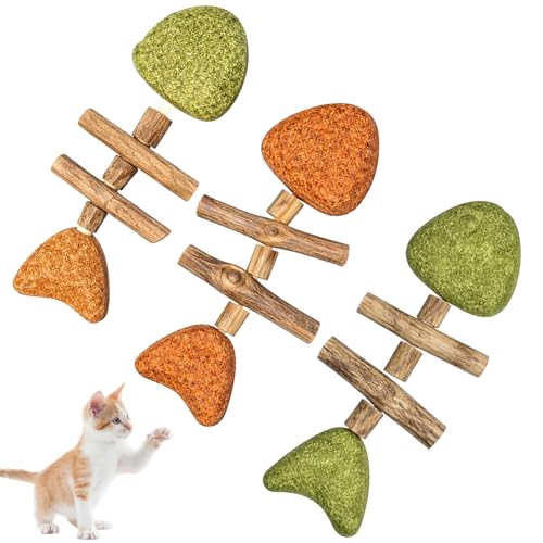 Cat-Chew-Toy-Interactive-Cat-Toy-with-Catnip-Dental-Care-for-Cats-Teething-Toy-for-Indoor-Cats-3-Pack-Fish-Bone-Shape-in-Mixed-Flavors-16x6-cm Cat Chew Toy, Interactive Cat Toy with Catnip, Dental Care for Cats, Teething Toy for Indoor Cats, 3-Pack Fish Bone Shape in Mixed Flavors 16x6 cm - Image 1