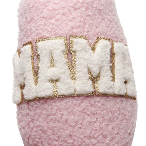 BEST MAMA Fuzzy Slippers for Women Cozy Plush House Shoes Thick Sole Soft Fleece Lined Winter Slippers Christmas Mother's Day Gift Mom Wife Letter Embroidery2