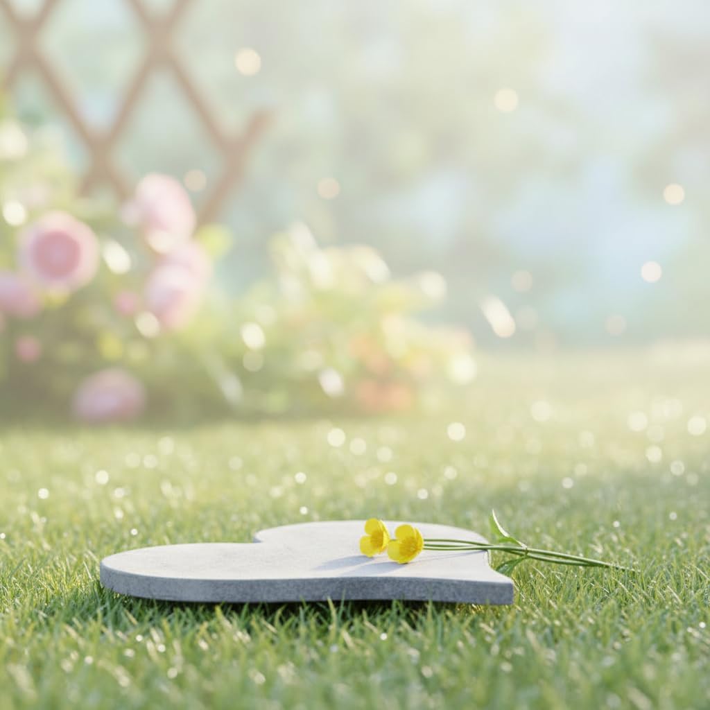 Comfy Hour 12.6" Extra Large Heart Shaped Cast Iron Stepping Stone, 1.2" Thick Heavy Duty Metal Garden Paver, Weatherproof Decorative Path Stone for Outdoor Walkway & Yard, Antique Beige Gray