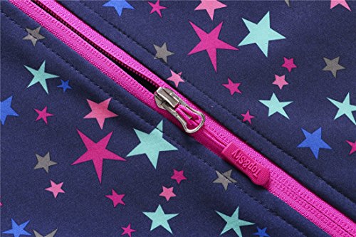 M2C Girls Hooded Softshell Pattern Windproof Active Jackets With Composite Mesh Purple 4-5 #TOP2