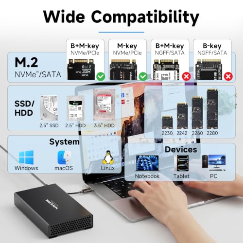 Estación de acoplamiento para discos WAVLINK NVMe M.2 a SATA miniatura 5