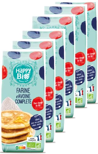 HAPPY BIO Harina de avena completa, 500 g