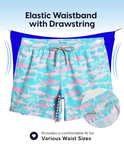 Image of MaaMgic Mens Slim Fit Quick Dry Short Swim Trunks with Mesh Lining