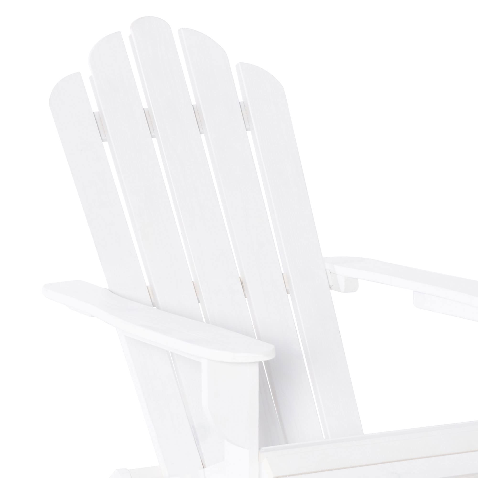 Outsunny Poltrona Adirondack pieghevole da giardino, grande comfort, seduta profonda, schienale inclinato, legno di pino trattato verniciato bianco