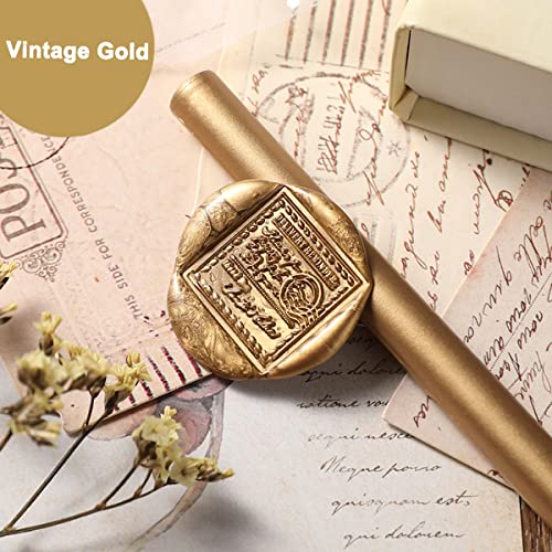 20 Pcs Premium Mailable Glue Gun Sealing Wax Sticks For Wax Seal Stamp, Great For Wedding Invitations, Cards Envelopes, Snail Mails, Wine Packages, Christmas Gift Wrapping (Vintage Gold) #TOP1