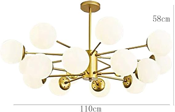 12 Lights Gold Sputnik Chandelier Modern Chandelier Adjustable Arms Mid Century Pendant Lighting Vintage Industrial Ceiling Light Fixture for Living Room,Golden,16 Lights
