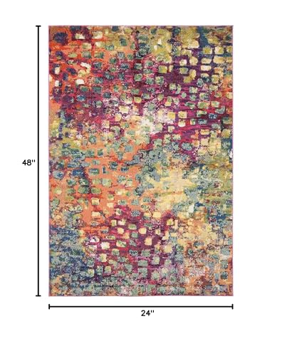 Tapete decorativo SAFAVIEH 2' x 4' Fucsia Oro miniatura 3