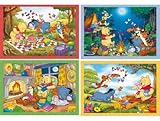 Age : 36 mois et plus Coffret 4 Puzzles pour Winnie l\'ourson 12-16 - 20-24 Pieces dans la Foret et au Coin du feu Set Puzzle Enfant - Carte Animaux