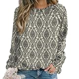 JZemdybill Sudadera informal para mujer, sudadera barroca para mujer, cuello redondo, manga larga, Barroco, S