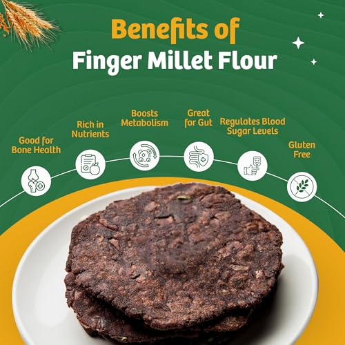 Image of Naario Organic Ragi Flour 1 kg | 100% Natural Nachni Atta | Pure Finger Millet Flour | Chakki Ground & Gluten Free | Rich In Protein, Iron & Other Nutrients