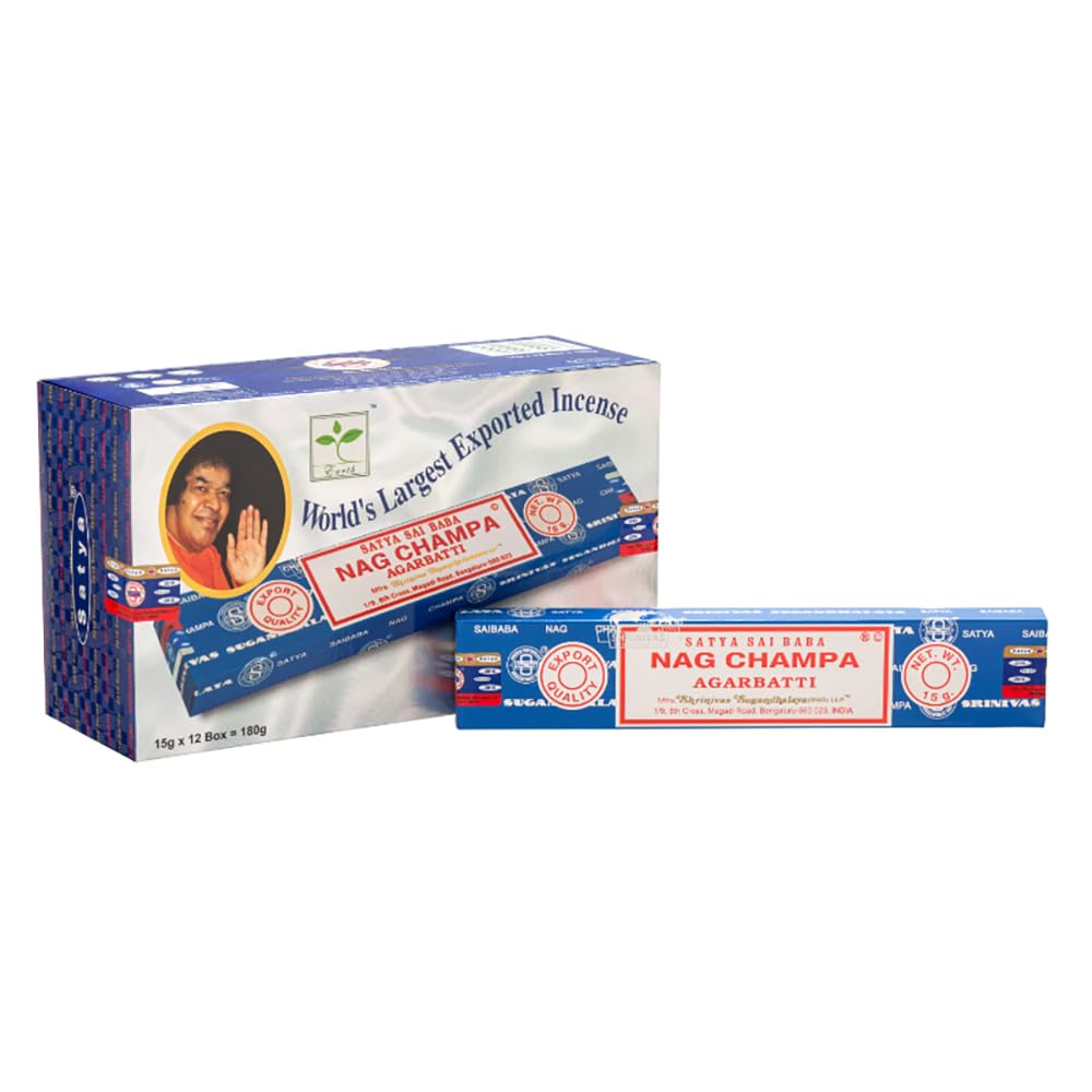 VIE Satya Incense Sticks, 12 Packs x 15g, Nag Champa