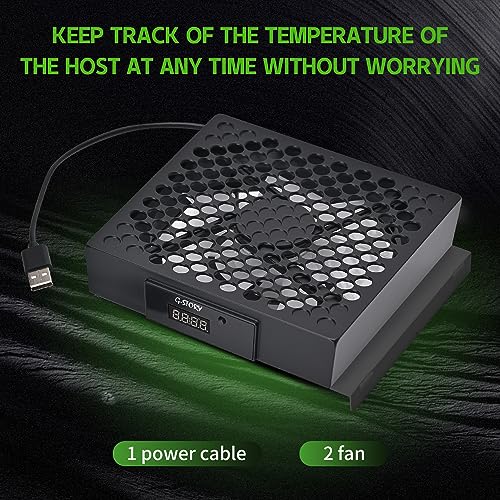 Image of G-STORY Cooling Fan for Xbox Series S with Automatic Fan Speed Adjustable by Temperature, LED Display, High Performance Cooling, Low Noise, 3 Speed 1500 /1750 /2000RPM (140MM) with RGB LED (Black)