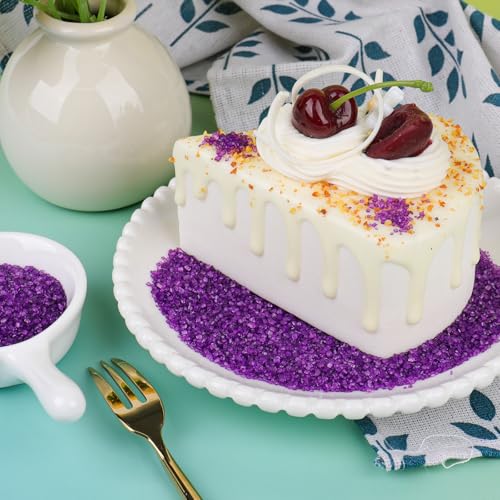 Image of Purple Sanding Sugar Sprinkles, 4.6 oz Edible Sparkling Sugar Crystals for Baking Topping, Cupcakes, Cookies, Ice Cream & Cake Decorating, Wedding Party Easter Halloween Supplies