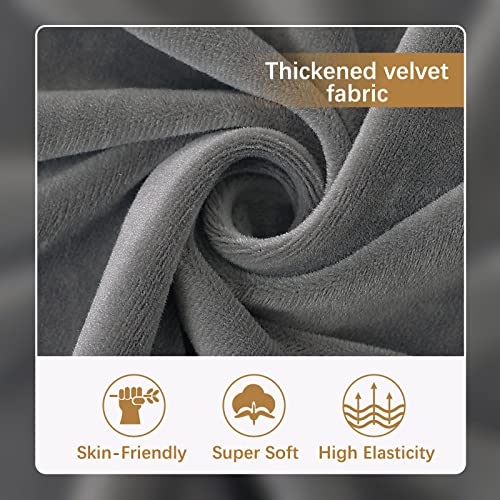 Hyha Velvet Stretch Couch Cushion Covers, Replacement Sofa/Chair Cushion Covers, Soft Sofa/Couch Seat Covers, Individual Couch Cushion Covers For Sectional Sofa (3 Packs, Grey) #TOP2