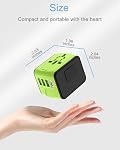 Universal Travel Adapter All-in-One International Power Adapter Charger for AU, US, UK, EU, 150 Countries (Green)…