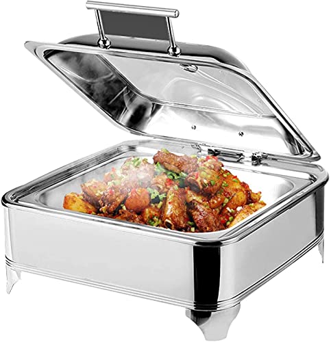 JINCAN. Piatti a 6 volte, catering caldo riscaldamento, servisori elettrici a buffet quadrato e scaldatori con coperchi visibili, ideali per feste, buffet, temperatura regolabile (30-80 °)