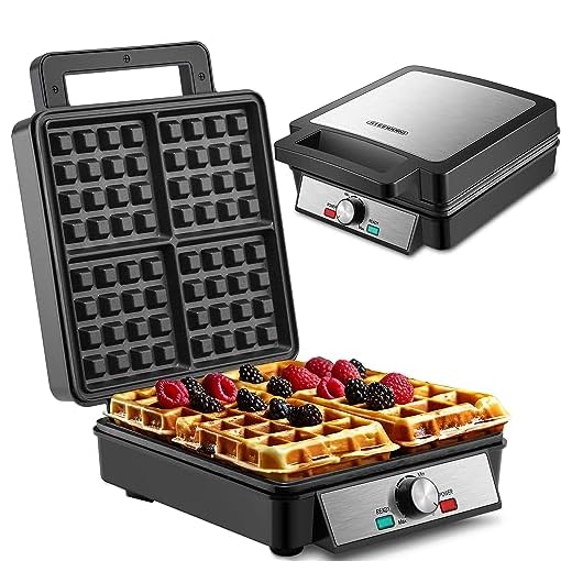 XXL 4 Waffle Irons 1200 Watt Waffle Maker Panini Grill Waffle Toaster Electric Grill XXL Waffle Maker Waffle Maker Waffle Maker