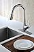 Purelux Tulip Kitchen Sink Faucet with Pull Down Sprayer Deck Plate Single Handle Control, Brushed Nickel Pull Out High Arc Design