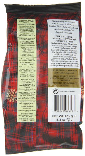 Walker's Shortbread Mini Festive Stars, Pure Butter Shortbread Cookies, 4.4 Oz Bag (Pack Of 6) #TOP2