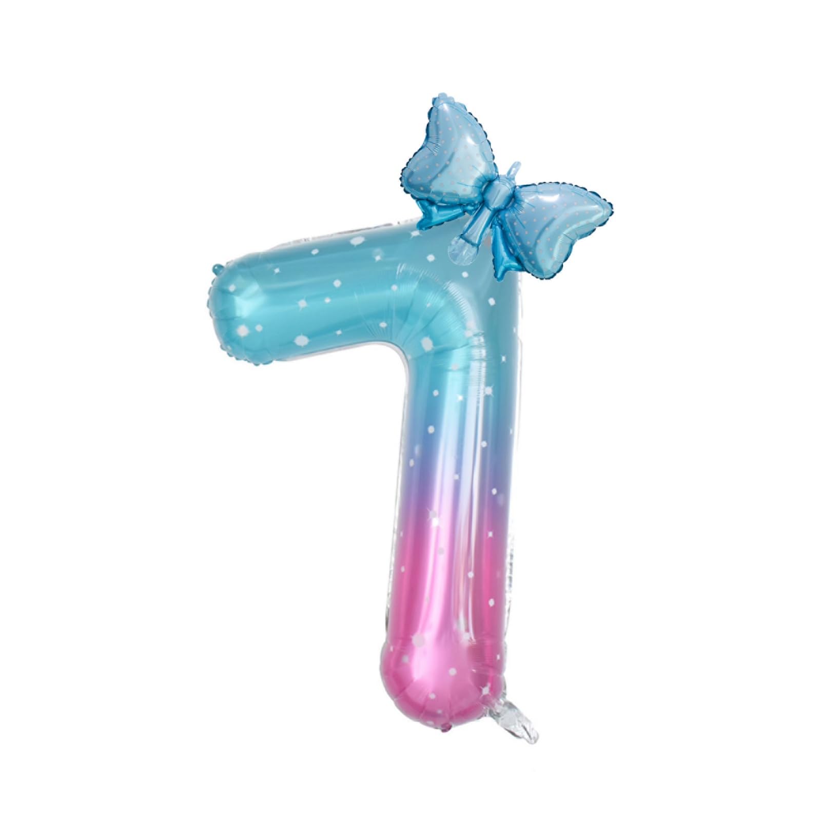 40inch Starry Sky Butterfly Number 7 Balloons, Giant Big Foil Mylar Helium Numbers Balloons 7, 7th Butterfly Themed Birthday Party Supplies Balloons,