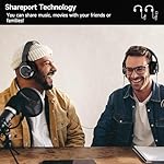 Wired Over Ear Headphones, Studio Monitor & Mixing DJ Headphones with 50mm Neodymium Drivers and 1/4 to 3.5mm Jack for Guitar AMP Podcast Piano Keyboard (Black) - Image 4