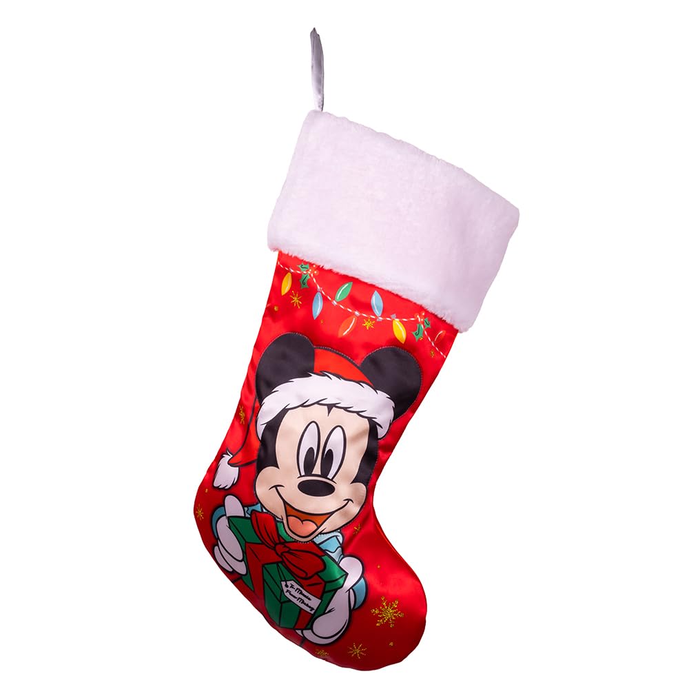 Kurt S. Adler Mickey Mouse w/Present Stocking, Red, 19in