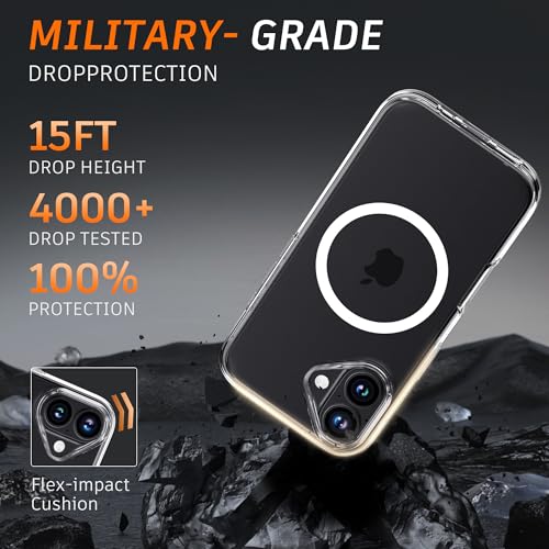 Image of Diverbox for iPhone 16 Case Clear [Compatible with MagSafe] [with Screen Protector + Camera Lens Protection ] Shockproof Phone case for iPhone 16 (Clear Magnetic)
