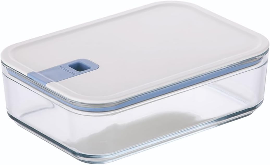 Neoflam Perfect Seal Rectangle Glass Storage Container 2300ml, Airtight Food Container With Lid, Kitchen Storage Organizer, Lunch Box, Meal Prep Container Set Microwave, Oven Safe (PS-GR-230)